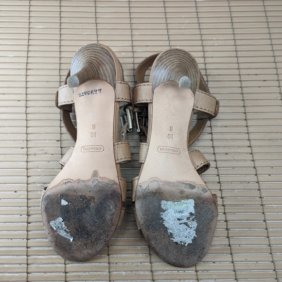 Coach "Rapture" Open Toe criss cross brown leather strap Slingback Sandal Shoe S - Picture 10 of 10